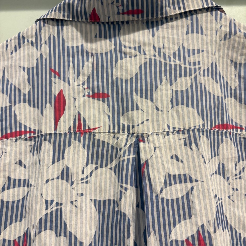 Southern Tide Cabana Cover Up Shirtdress Medium Blue White‎ Floral Stripe Beach - Picture 9 of 15